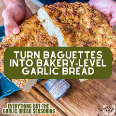 Gustus Vitae Everything But The Garlic Bread seasoning tin open releasing fresh aroma