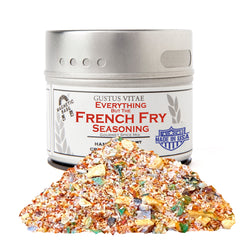 Gustus Vitae Everything But The French Fry Seasoning bottle showcasing premium blend