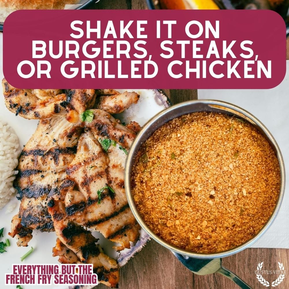 Sizzling meat dish enhanced by Everything But The French Fry Seasoning