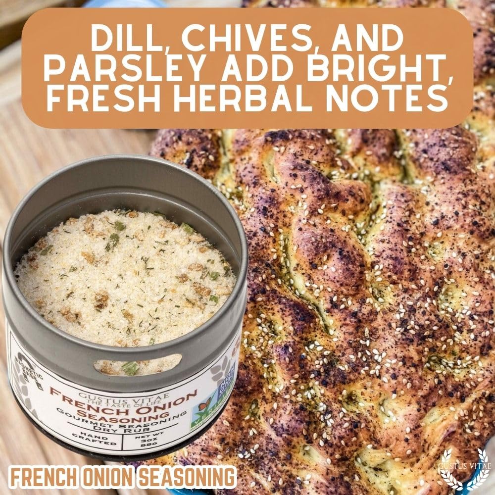 Gustus Vitae French Onion Seasoning package on a shelf