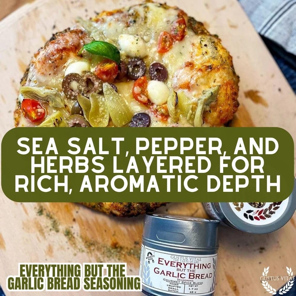 Gustus Vitae Magnetic Tin attached to fridge for easy seasoning access