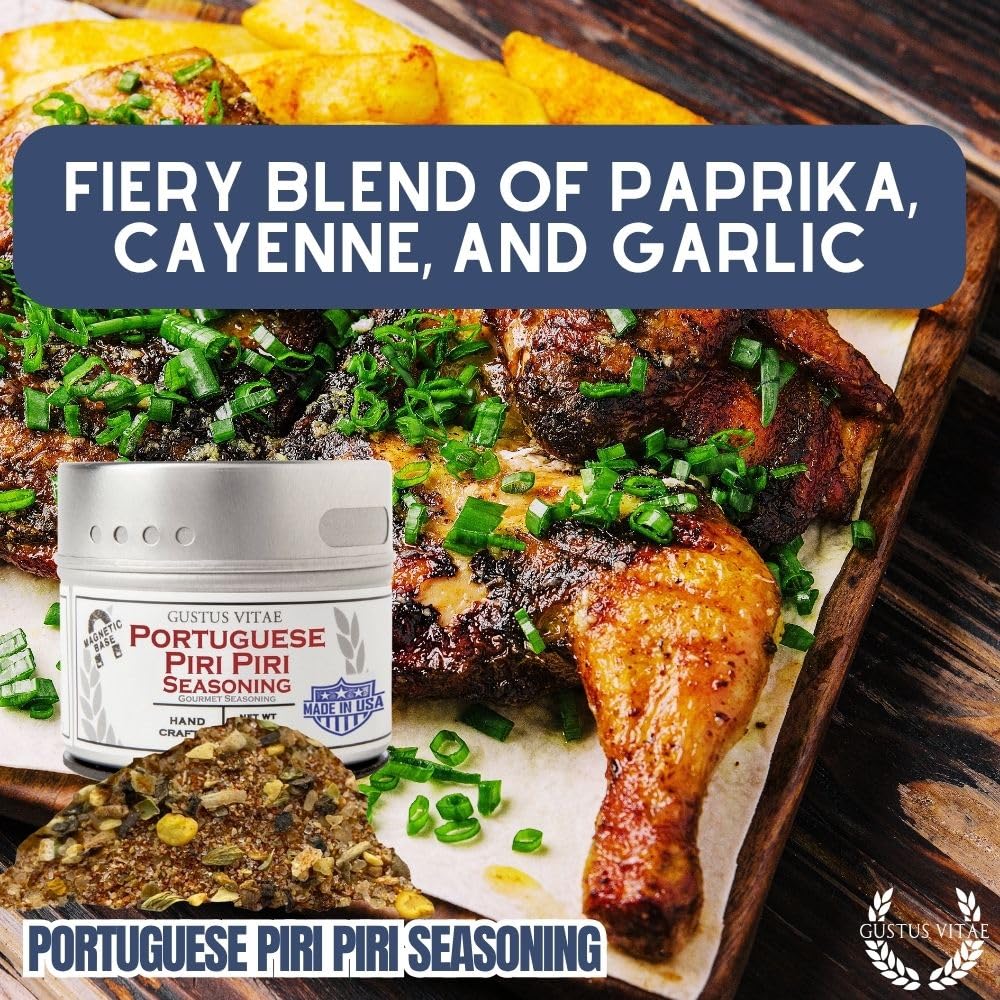 Gustus Vitae Portuguese Piri Piri fire seasoning being poured for easy, mess-free application