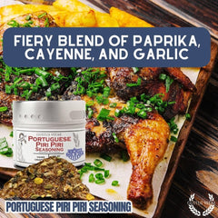Gustus Vitae Portuguese Piri Piri fire seasoning being poured for easy, mess-free application