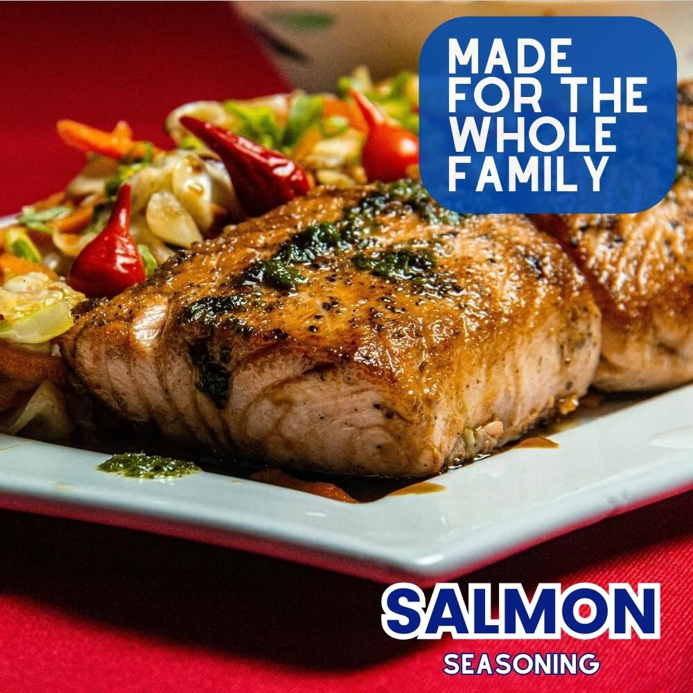 Gustus Vitae Seafood Spice Blend bottle adds bright, balanced flavor to seafood.