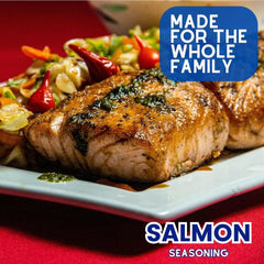 Gustus Vitae Seafood Spice Blend bottle adds bright, balanced flavor to seafood.