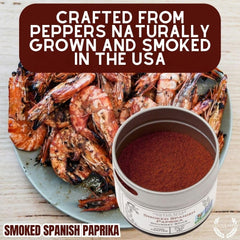 Gustus Vitae Smoked Spanish Paprika dusting highlights vibrant color and smoky depth for finishing dishes