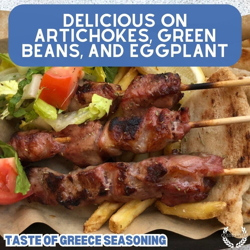 Magnetic tin of Taste of Greece clings to fridge for quick access during cooking