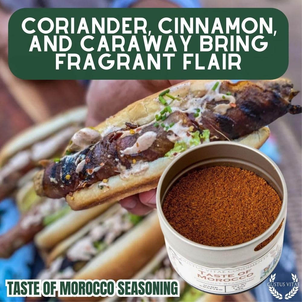 Gustus Vitae Taste of Morocco magnetic base tin stays within reach on metal surfaces.