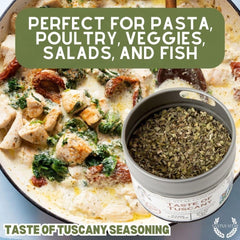 Gustus Vitae Taste of Tuscany vegetables dish with seasoning.