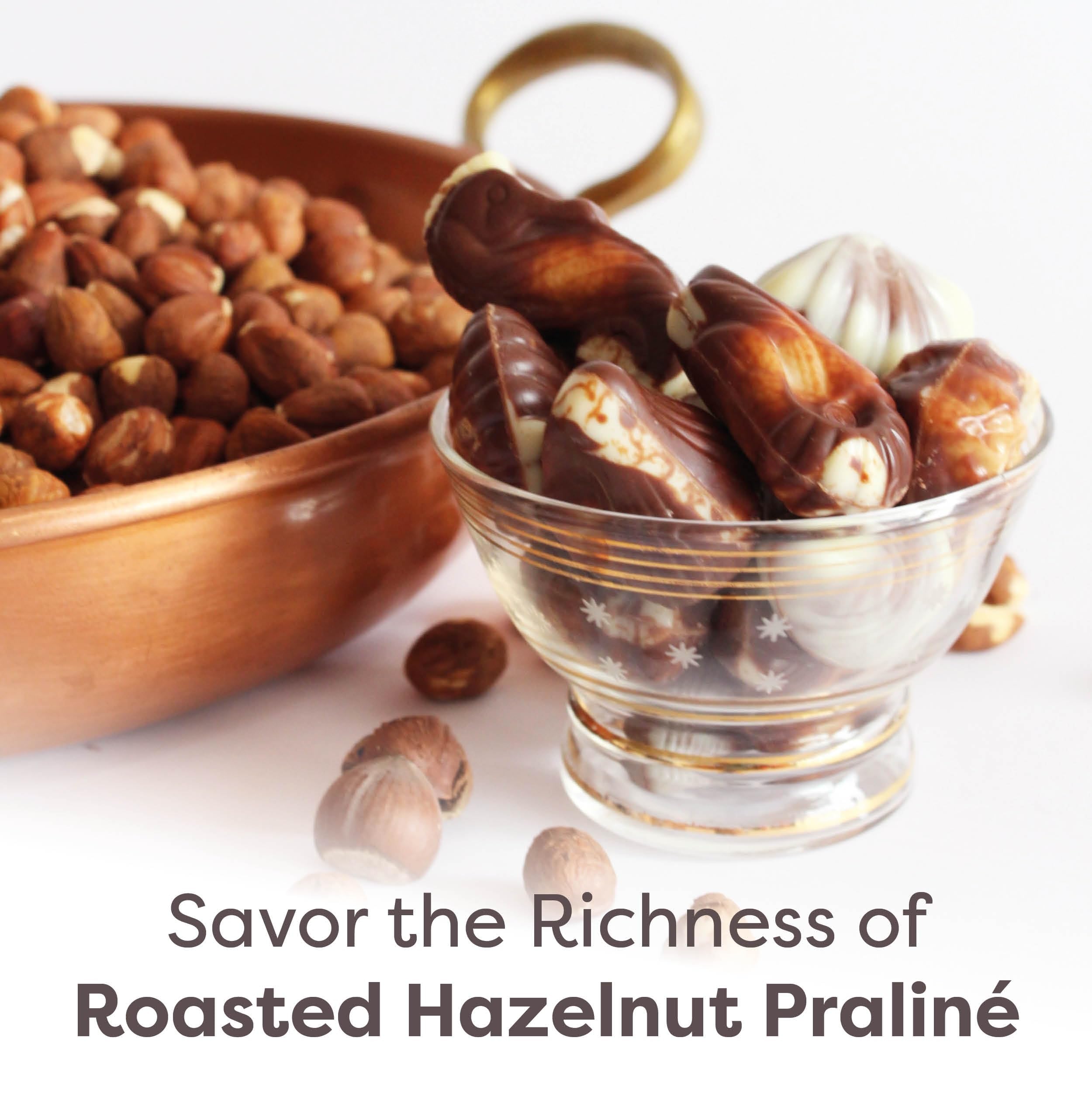 Fairtrade cocoa from West Africa and hazelnuts create rich notes