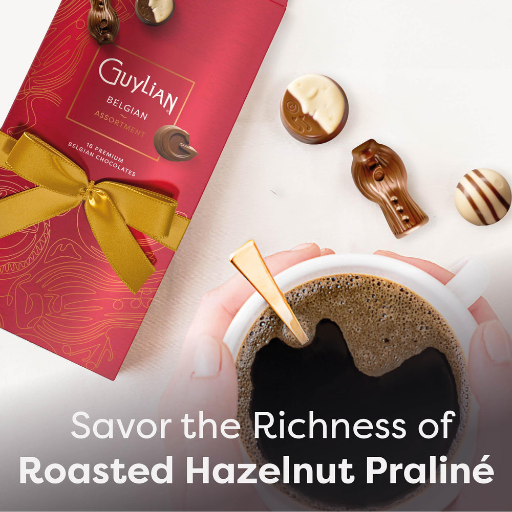 Guylian milk, dark, and white chocolates ideal for gifting and sharing.