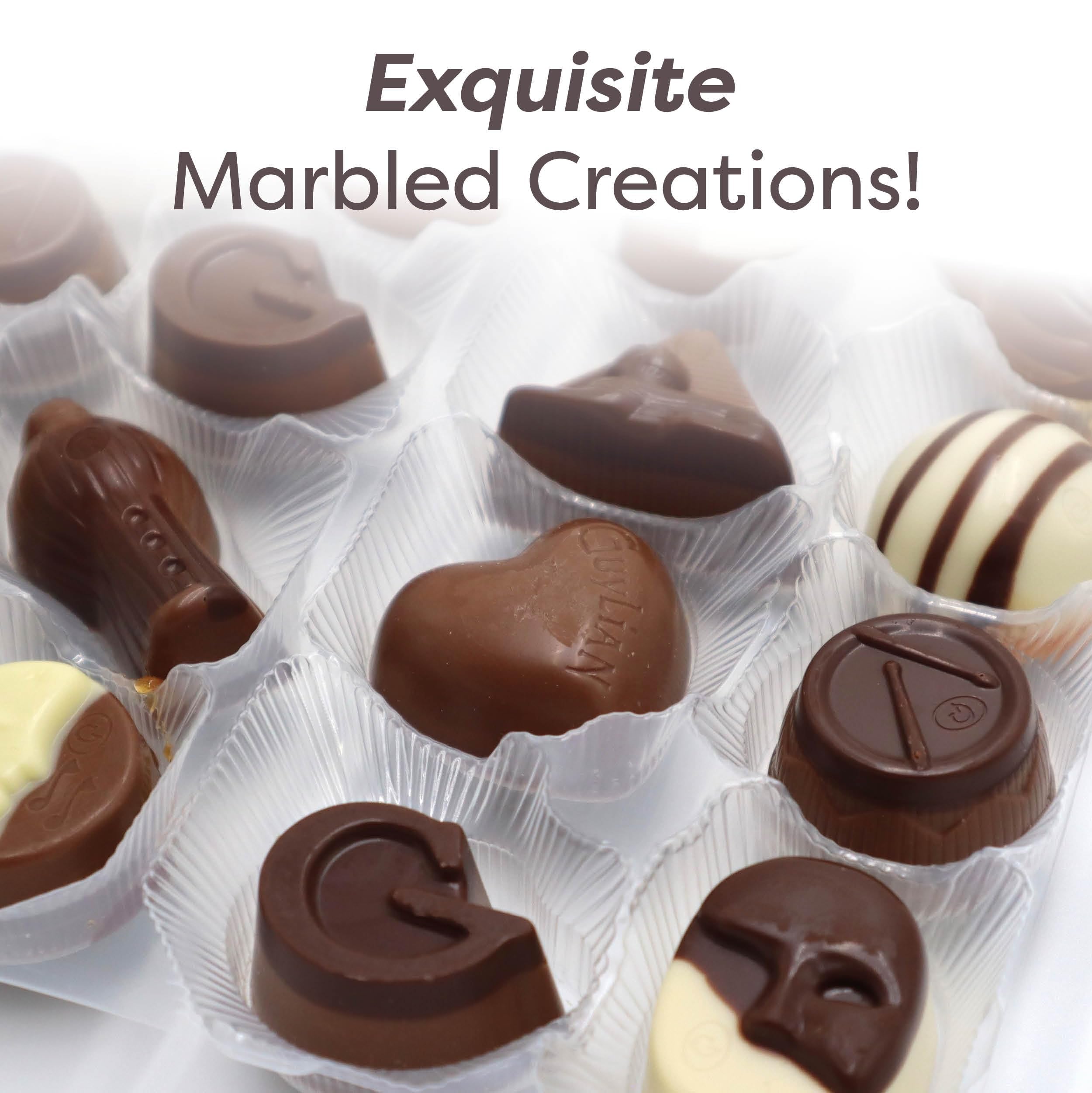 Guylian 72% cocoa notes deliver a bold, nuanced chocolate experience.