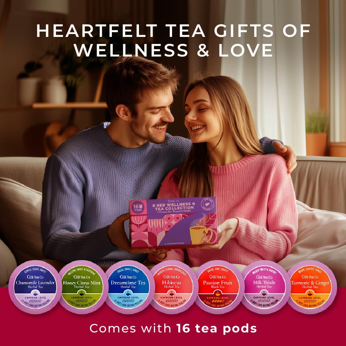 Gya Tea Co Chamomile Lavender pod brew for relaxing, soothing evenings.
