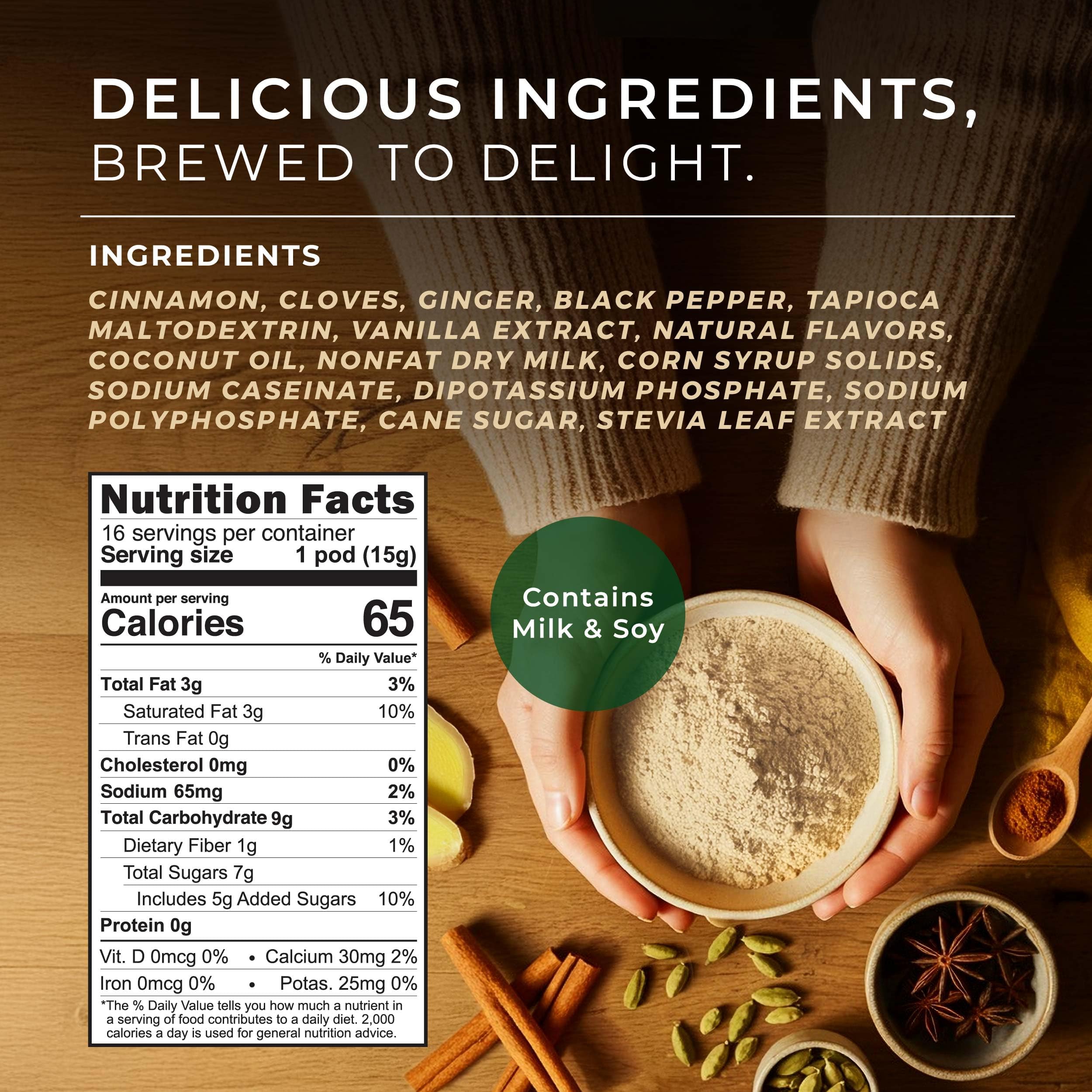 Gya Tea Co decaf vanilla chai pods closeup highlighting premium ingredients