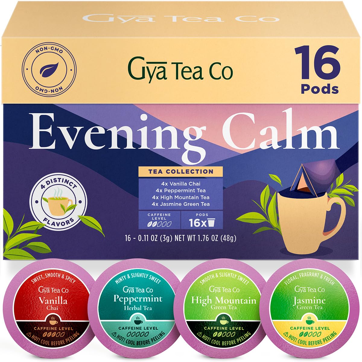 Gya Tea Co Evening Calm gift set, ideal for gifting and cozy evenings.