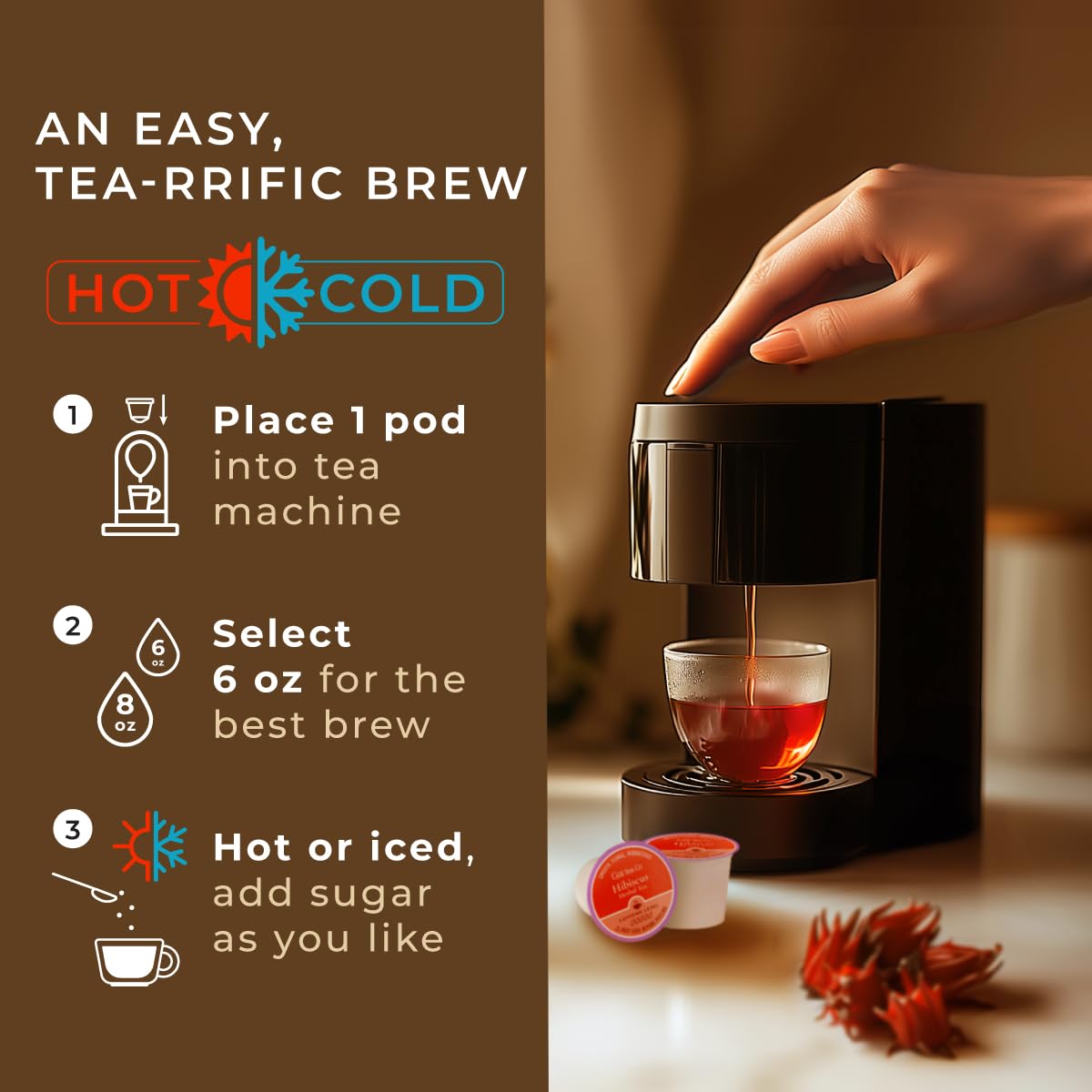 Gya Tea Co hibiscus tea at an office desk for easy at-work brew