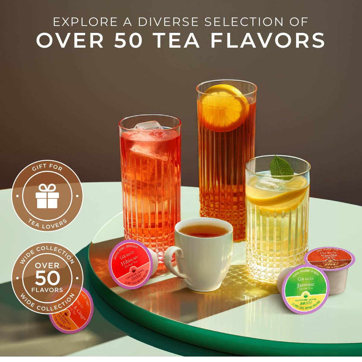 Gya Tea Co hibiscus ruby-red infusion in cup suggesting a calming sip
