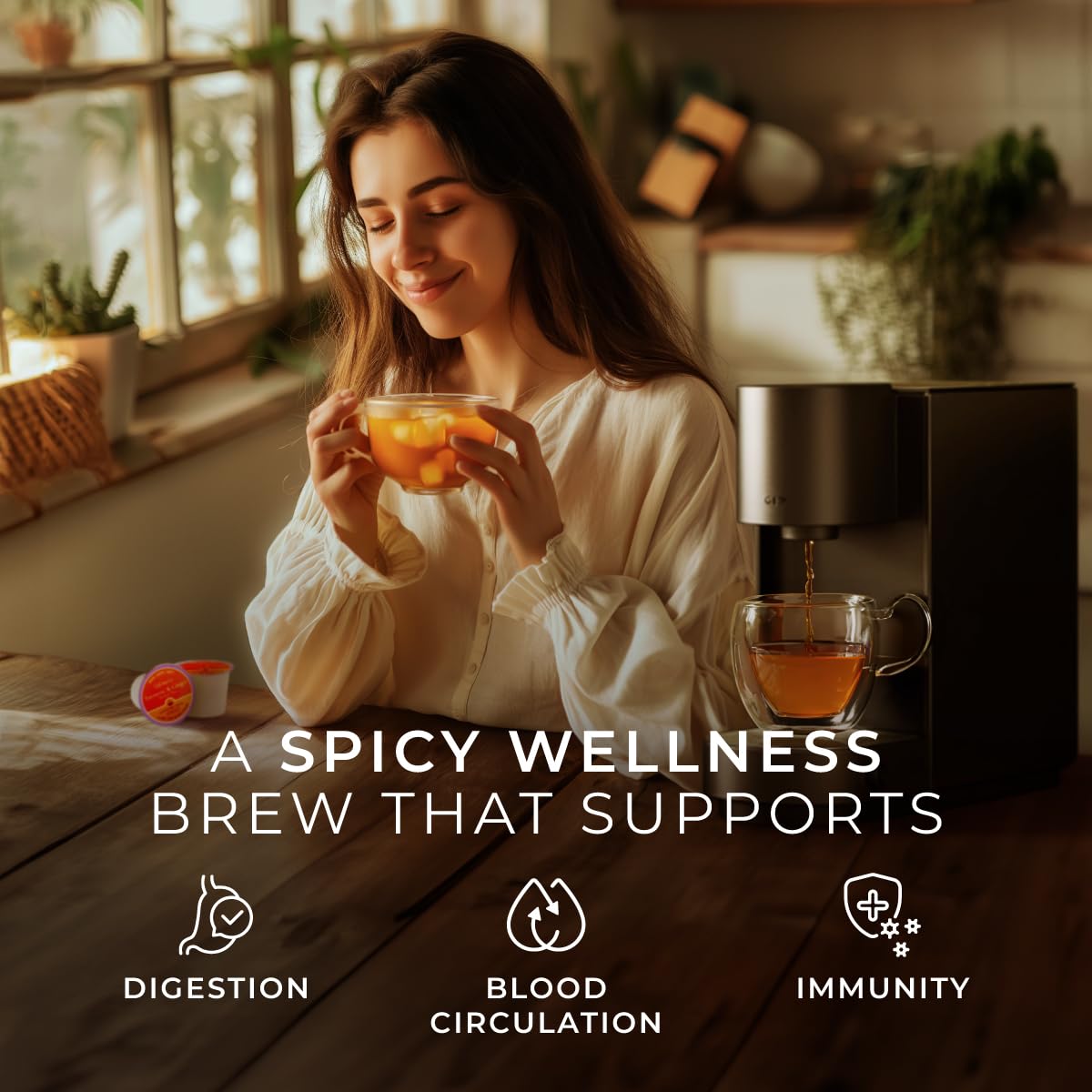 Gya Tea Co lemon-ginger aroma pod suggests bright, comforting flavor