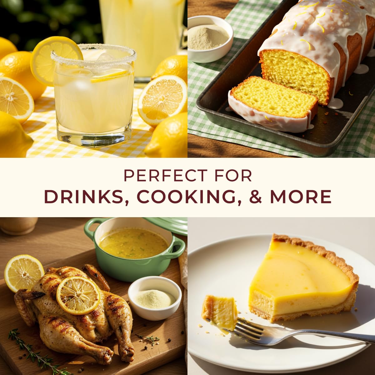 Gya Tea Co lemon powder used in baking for bright notes.