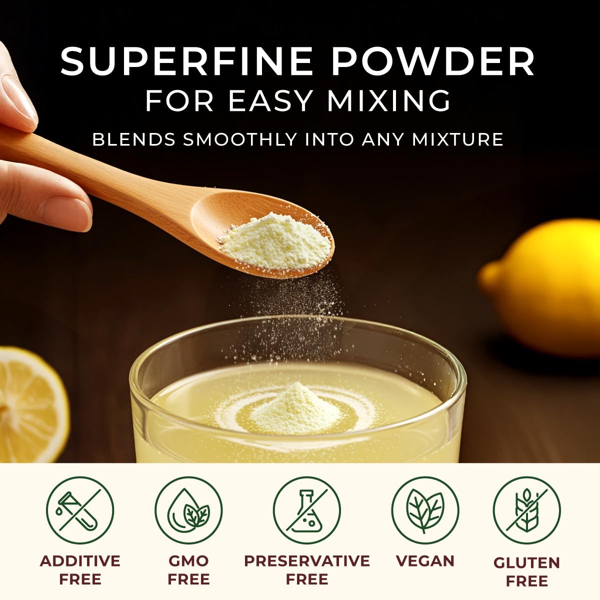 Gya Tea Co lemon powder as cocktail mixer for fresh tang.