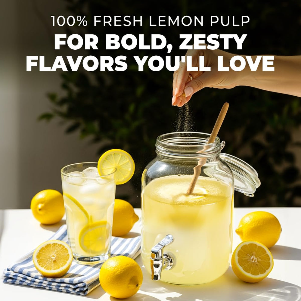 Gya Tea Co lemon powder packaging label highlights natural ingredients.