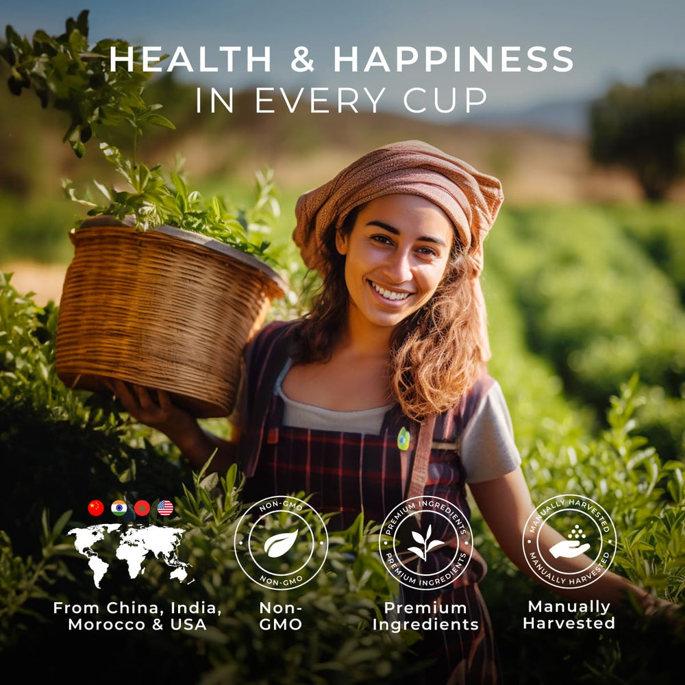 Gya Tea Co Purely Herbal Pod Peppermint Hibiscus image with refreshing mint and hibiscus