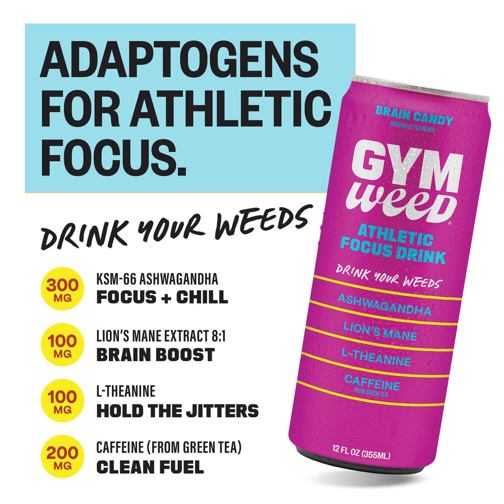 GYM WEED Lion’s Mane label showcasing brain health benefits.