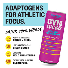 GYM WEED Lion’s Mane label showcasing brain health benefits.