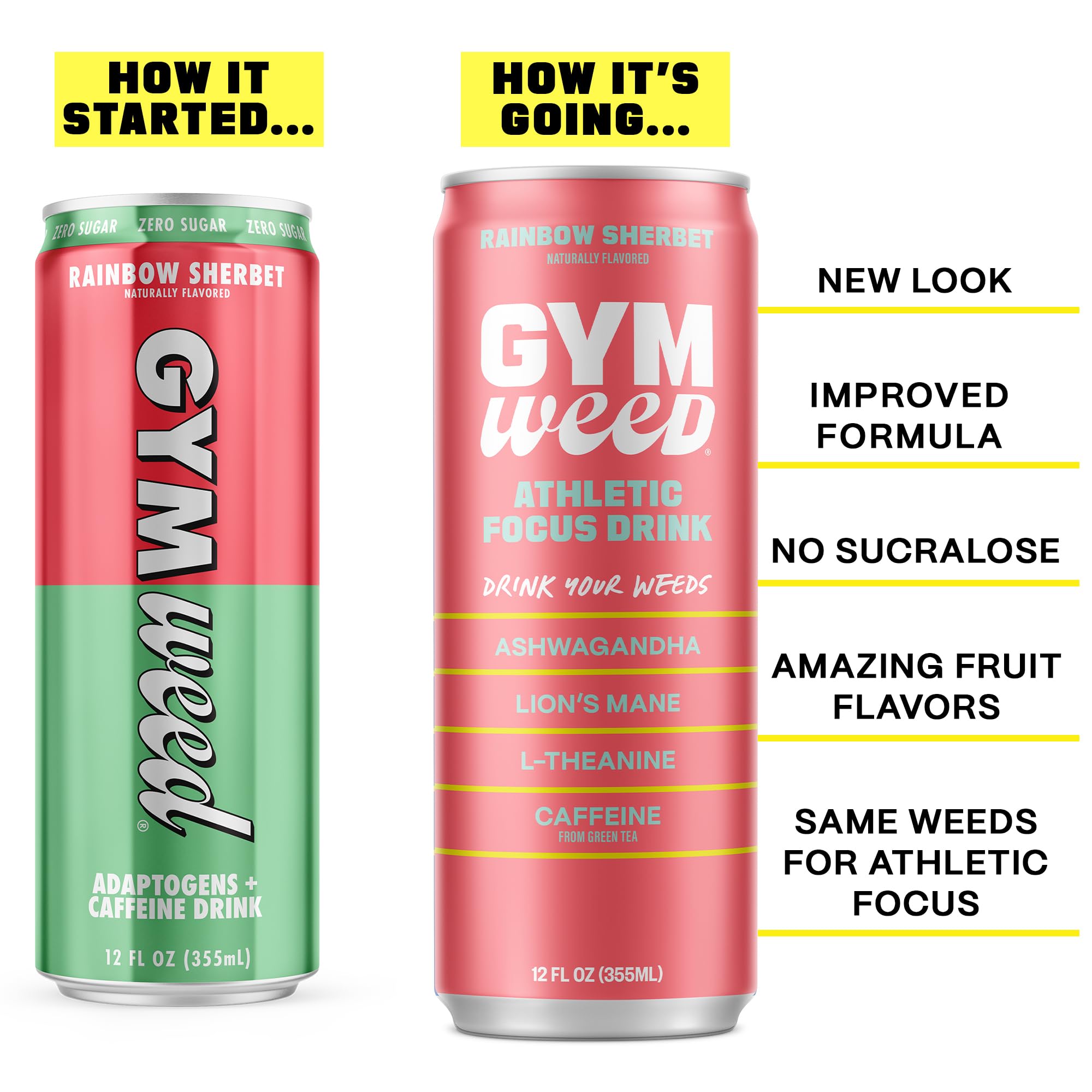 Gym Weed packaging box featuring Rainbow Sherbet flavor cues.