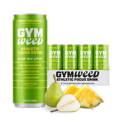 Gym Weed athletic focus drink front bottle boosts energy for workouts.