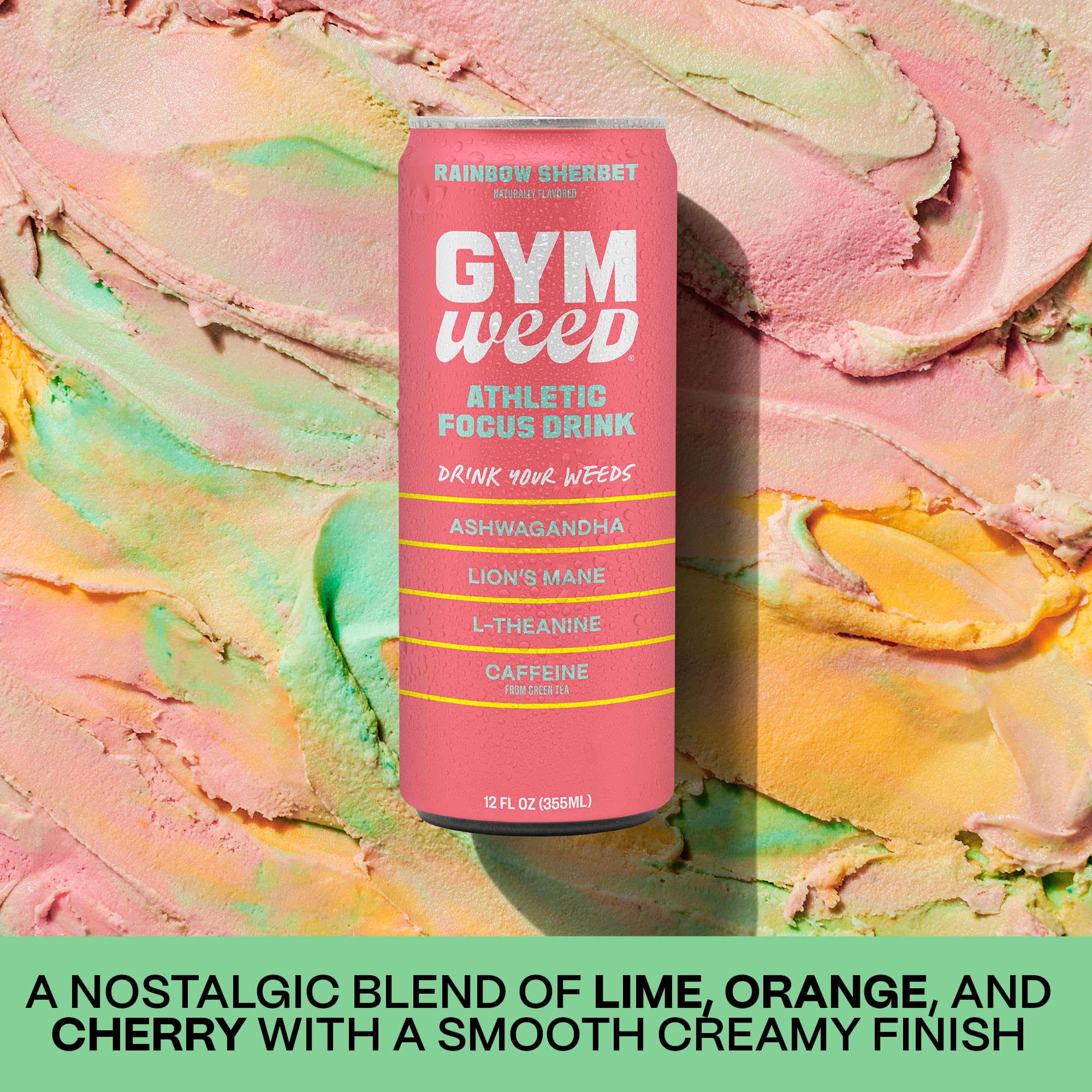Gym Weed Rainbow Sherbet visual flavor notes and refreshing finish.