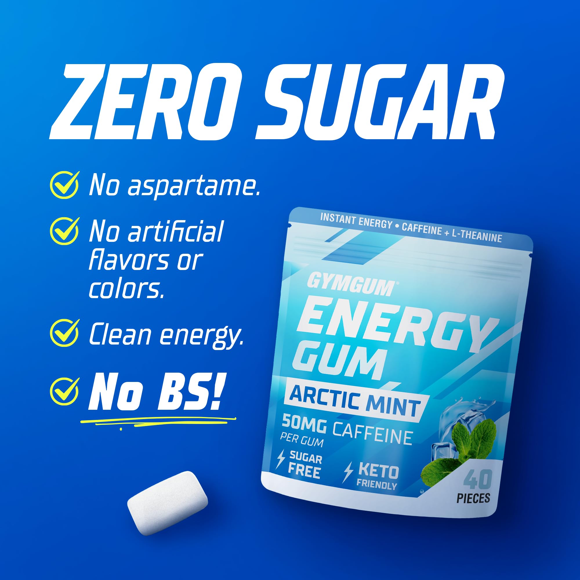 Guarana imagery on GYMGUM Energy Gum packaging highlights plant-based caffeine