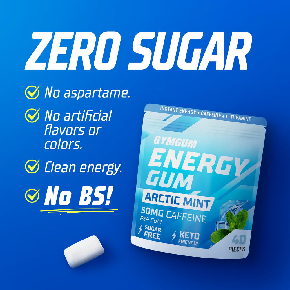 Guarana imagery on GYMGUM Energy Gum packaging highlights plant-based caffeine