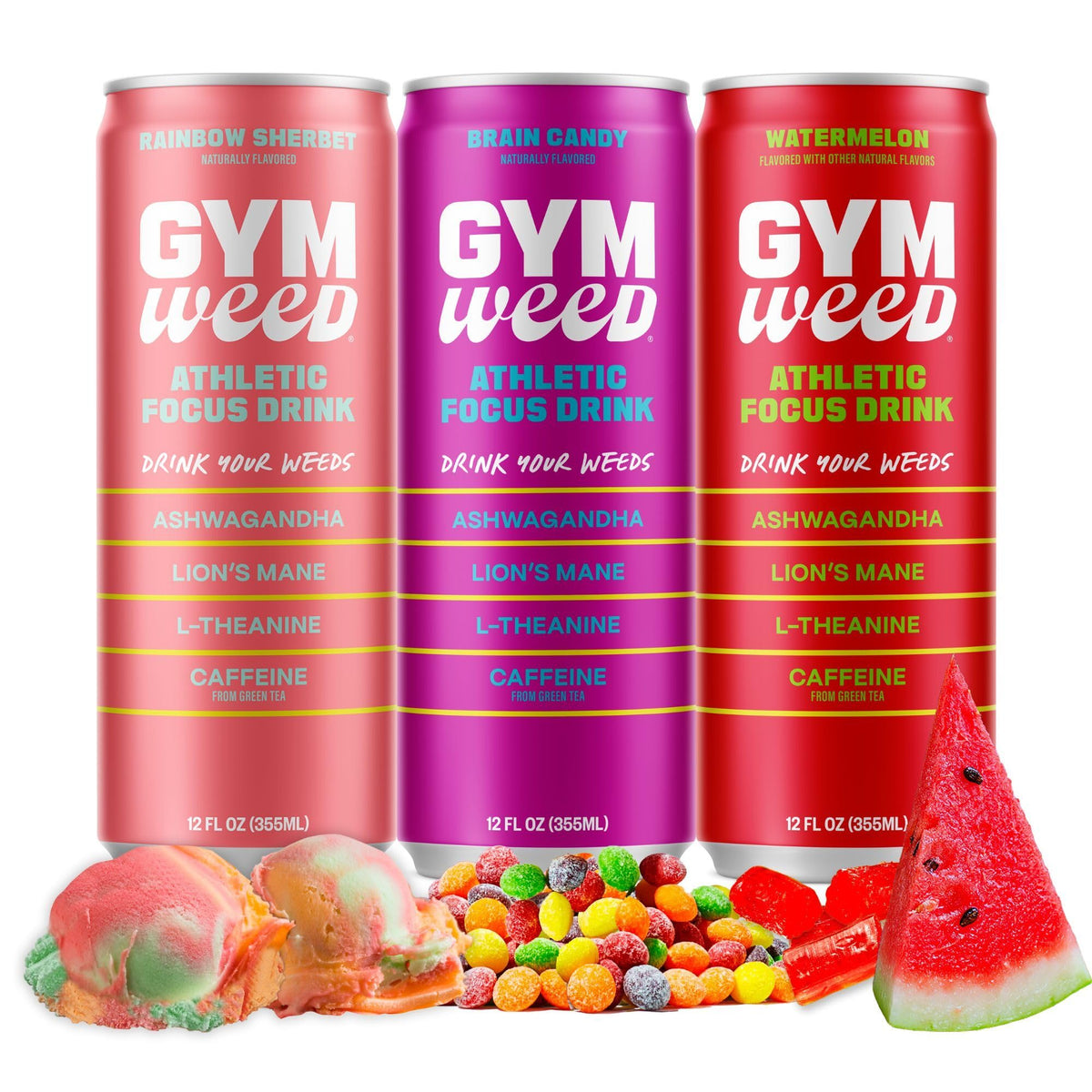 GYM WEED bottle front ready-to-drink focus boost for workouts