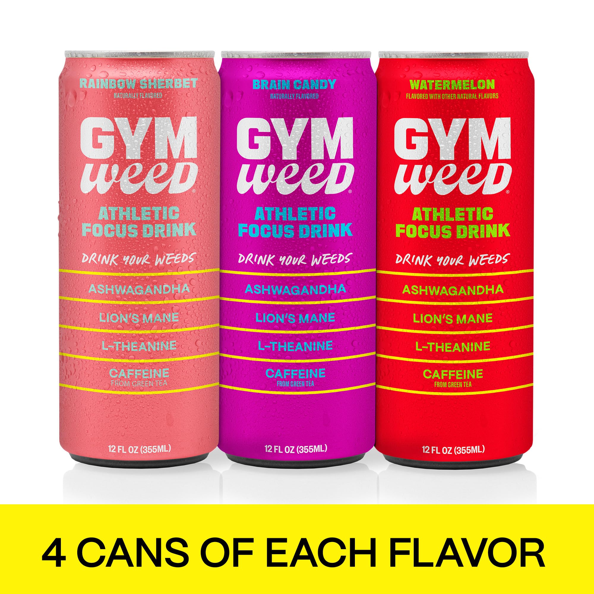 GYM WEED green tea caffeine close-up emphasizes clean energy for workouts