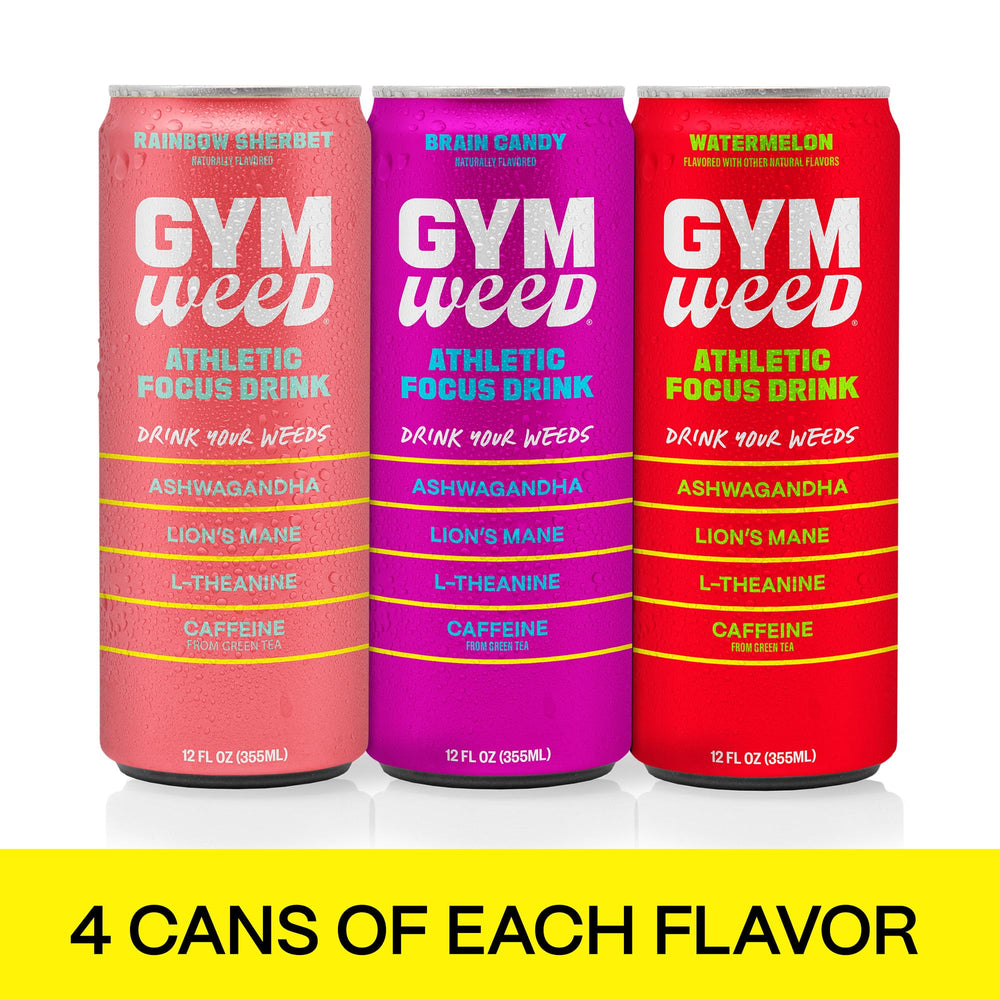 GYM WEED green tea caffeine close-up emphasizes clean energy for workouts