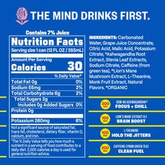 GYM WEED Tropical Punch label close-up highlighting natural sweeteners and clean caffeine.