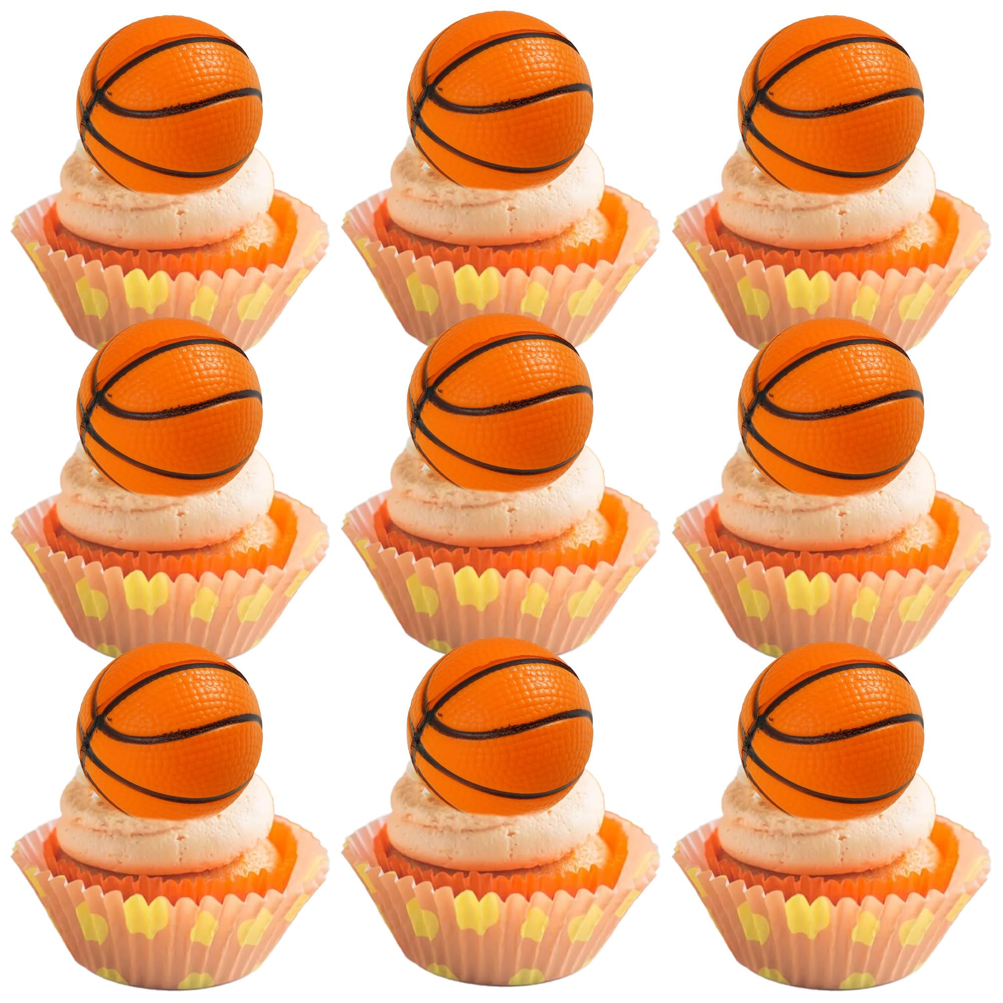 Gyufise basketball cake toppers set enhances sports-themed birthday treats.