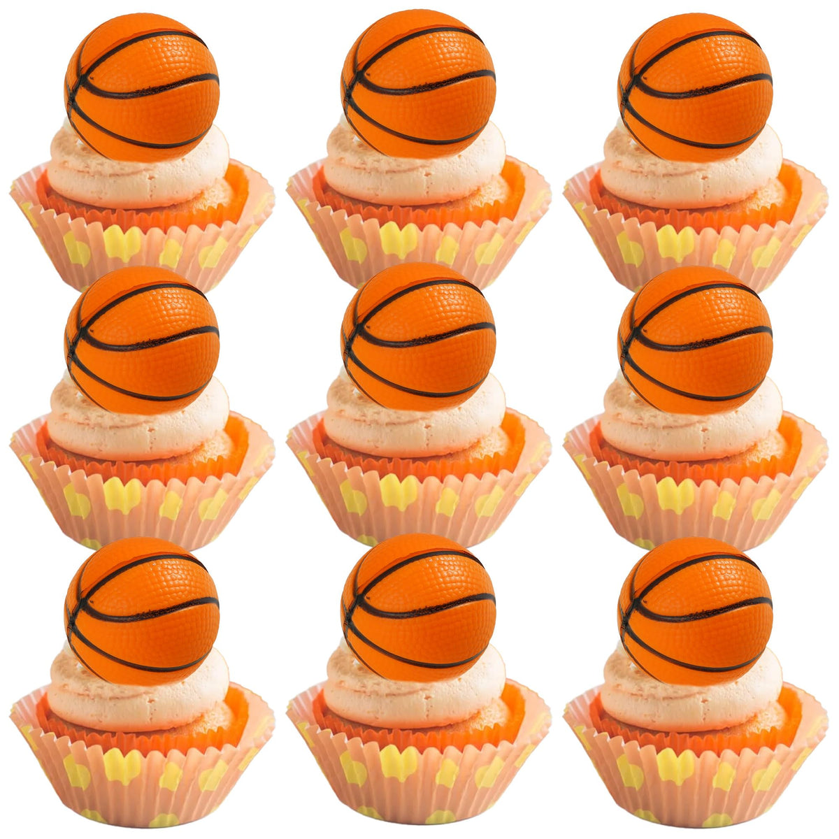 Gyufise basketball cake toppers set enhances sports-themed birthday treats.