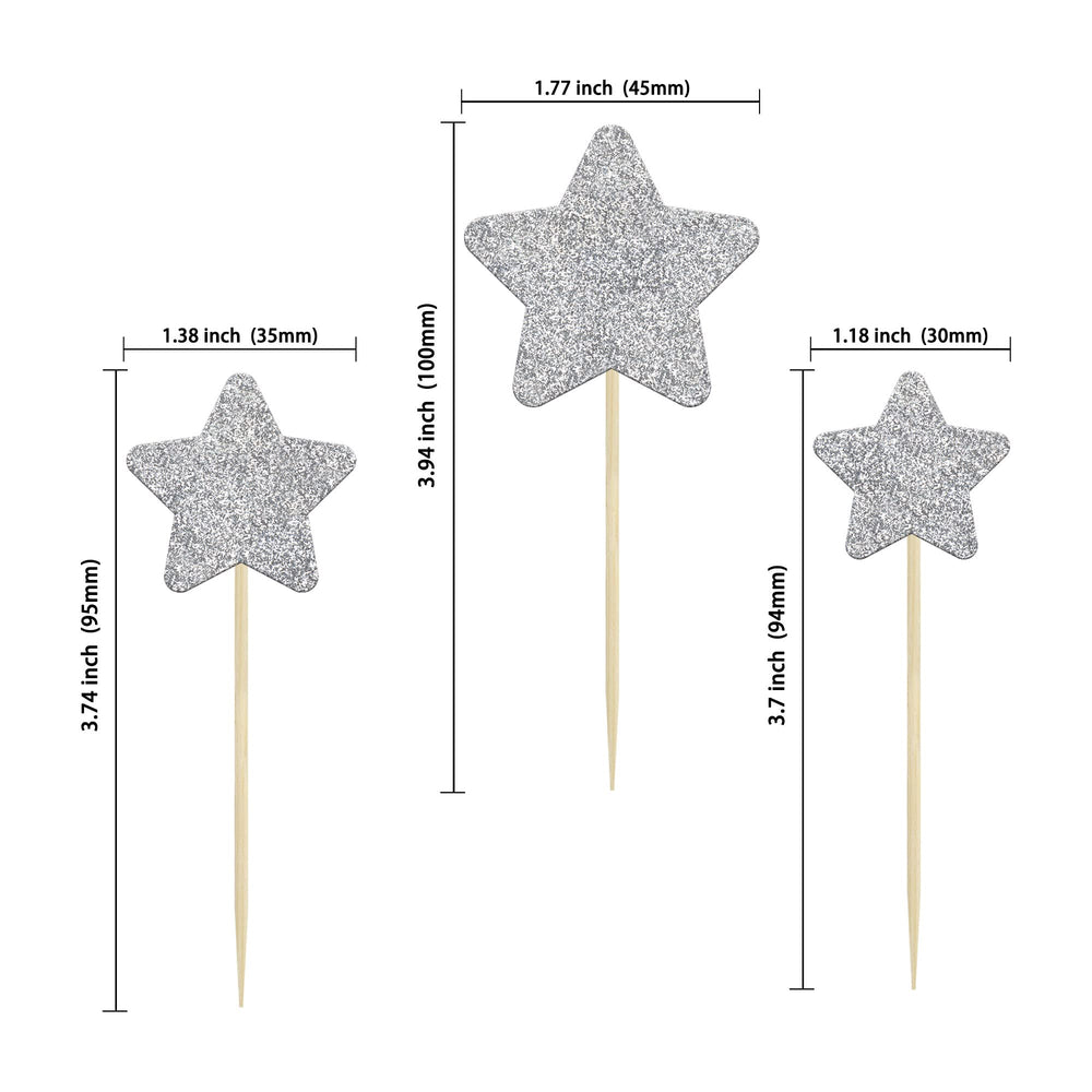 Gyufise glitter star picks add sparkle for weddings and celebrations.