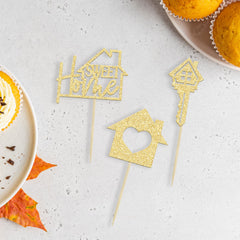 Gyufise gold glitter cupcake picks enhance celebratory desserts.