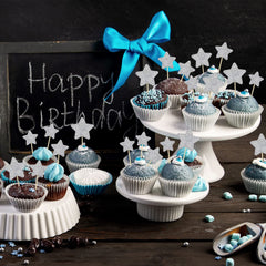 Gyufise star cake toppers ideal for baby showers and birthday cakes.