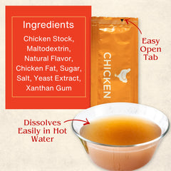 Pouring broth from a packet into a cup with Habanerofire