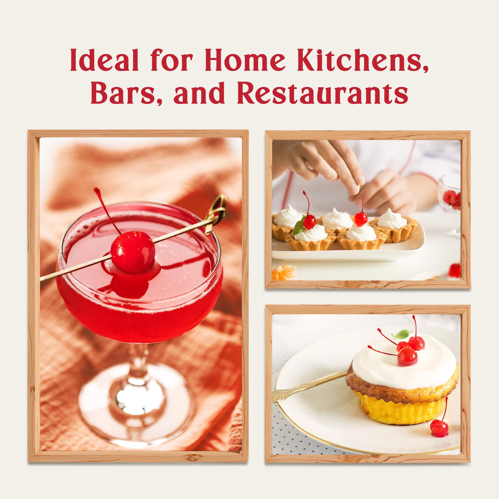 Haddar cocktail cherries with stems ideal for classic drinks and Old Fashioneds.