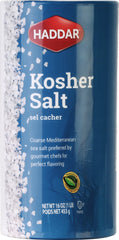 Haddar Kosher Salt 16oz pack with coarse crystals for robust seasoning