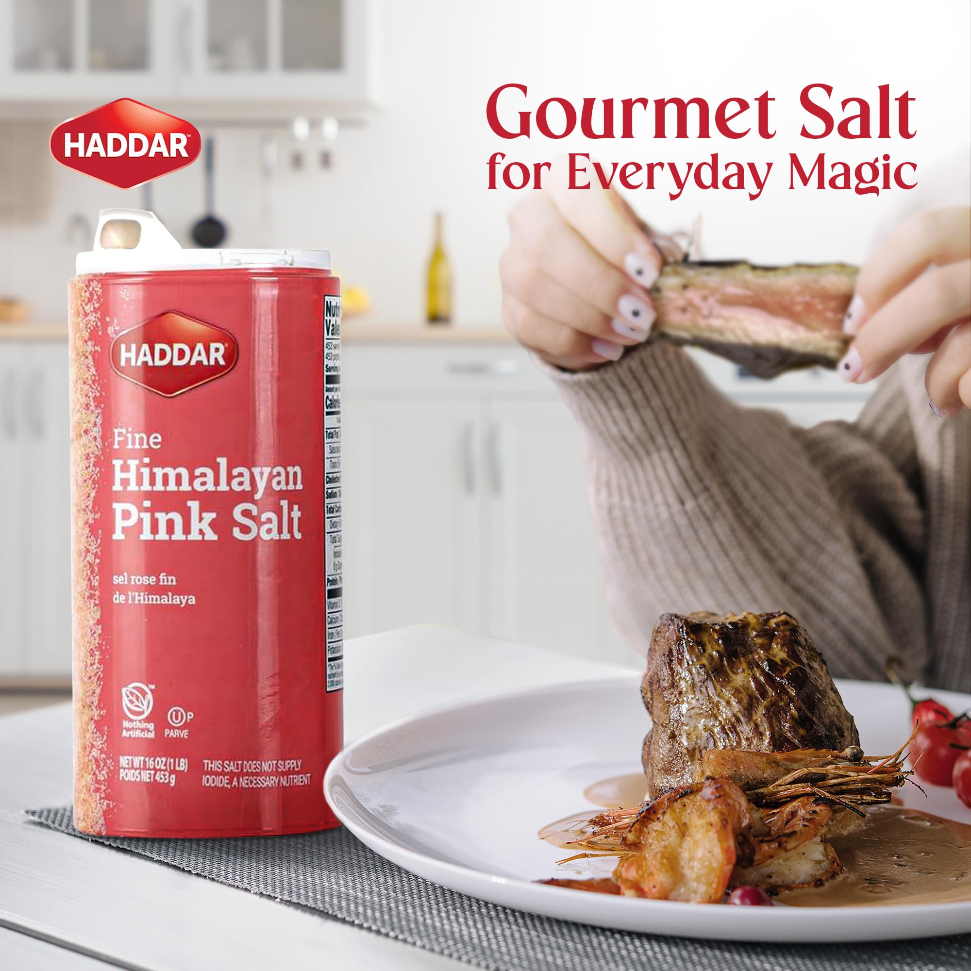 Haddar Pink Himalayan Salt Kosher-certified option for everyday cooking
