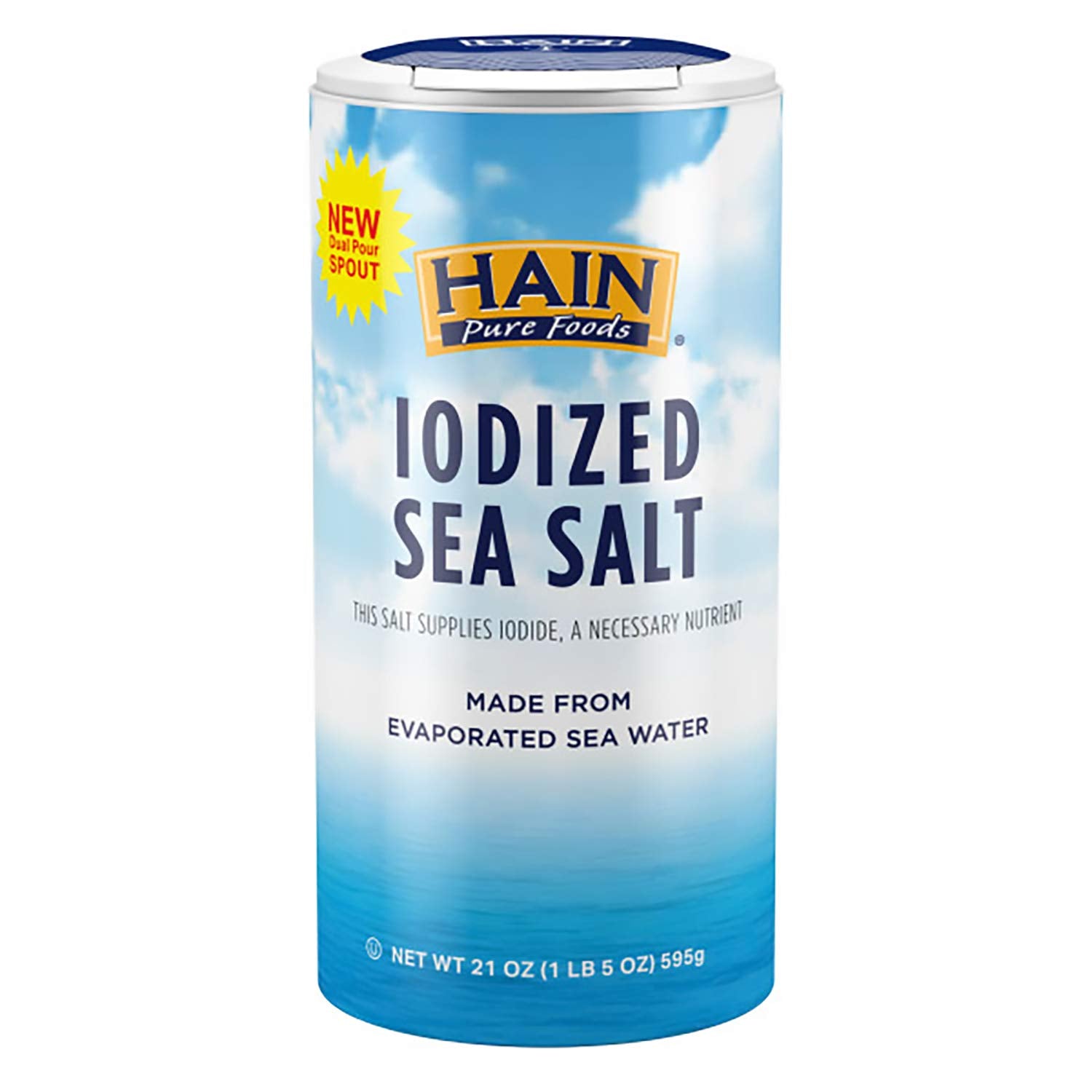 Hain Pure Foods iodized sea salt canister for everyday seasoning
