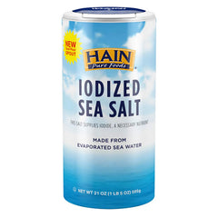 Hain Pure Foods iodized sea salt canister for everyday seasoning