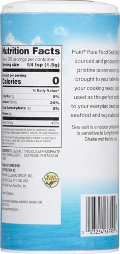 Hain iodized sea salt pour spout for precise seasoning