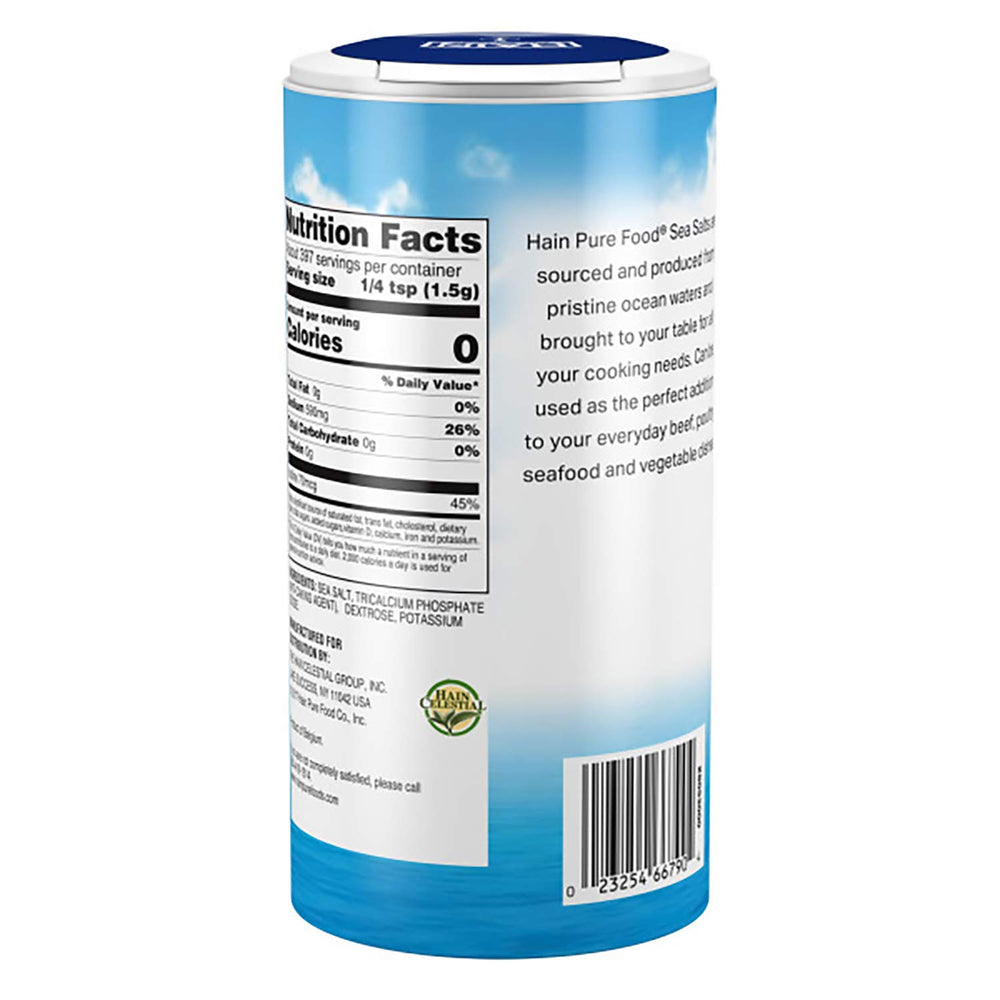 Hain Pure Foods salt shaker top shown for quick flavor bursts
